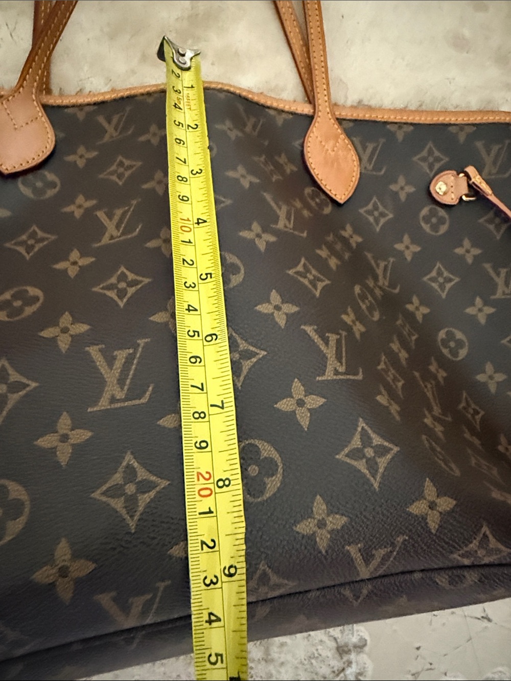 Vintage Louis Vuitton neverfull GM brown Monogram Canvas Tote large preowned - Picture 16 of 17